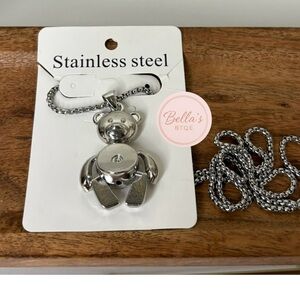 Silver Teddy Bear Necklace